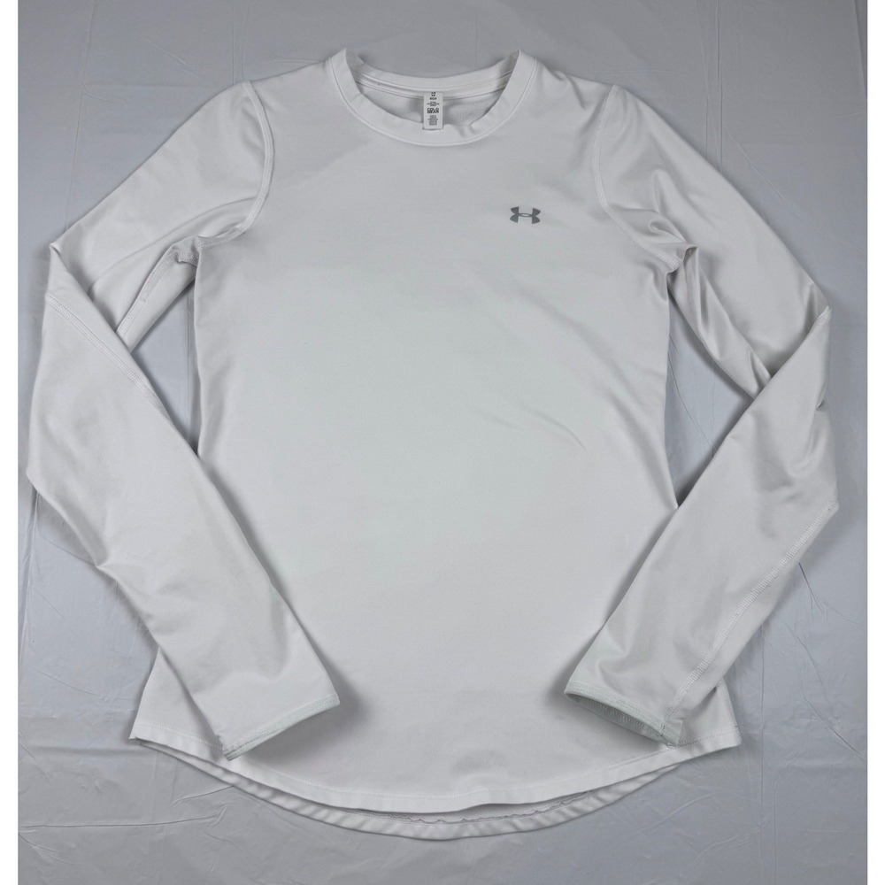 Under Armour ColdGear Womens XS White Long Sleeve Fitted Base Layer Thumbholes